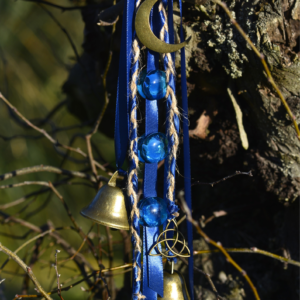 Cloche de sorcière bronze et bleue - Décoration ésotérique protection